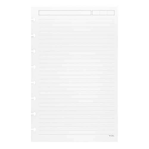 TUL Custom Note-Taking System Discbound Refill Pages, 5.5″ x 8.5″ Junior Size, Narrow Ruled, 100 Pages (50 Sheets) White